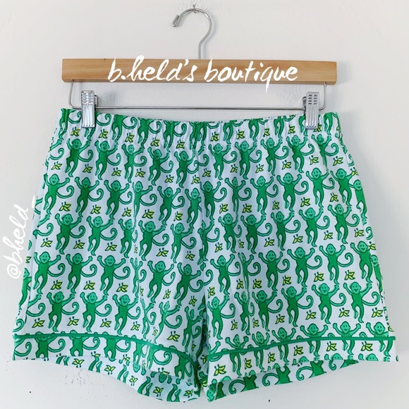 Roller Rabbit Monkey Polo Pajamas in Emerald Monkey Green Size Small S New NWT - Picture 10 of 17